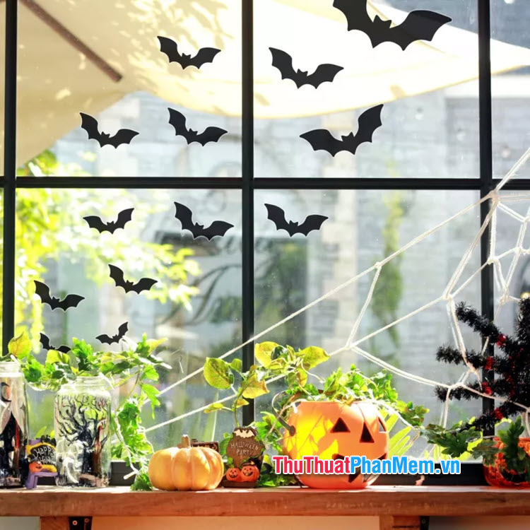 Trang trí Halloween từ chú dơi giấy
