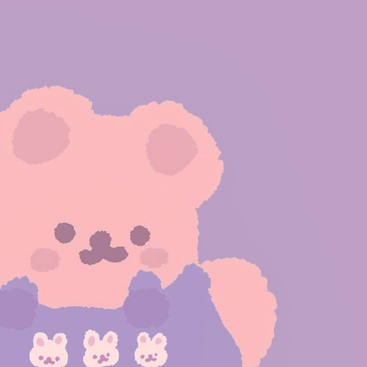 Avatar gấu hồng màu tím cute