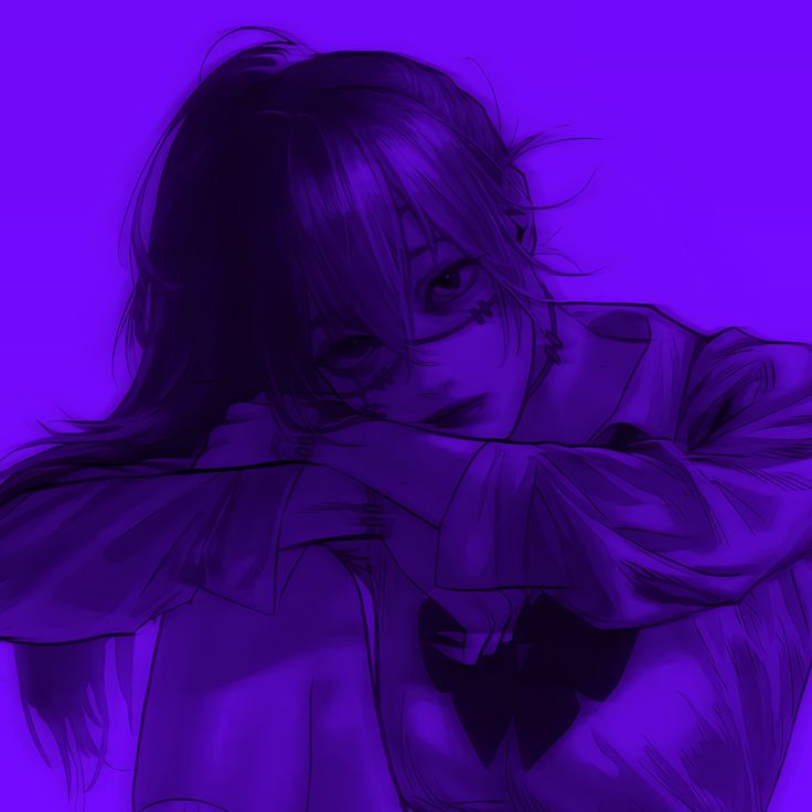 Avatar sad girl màu tím