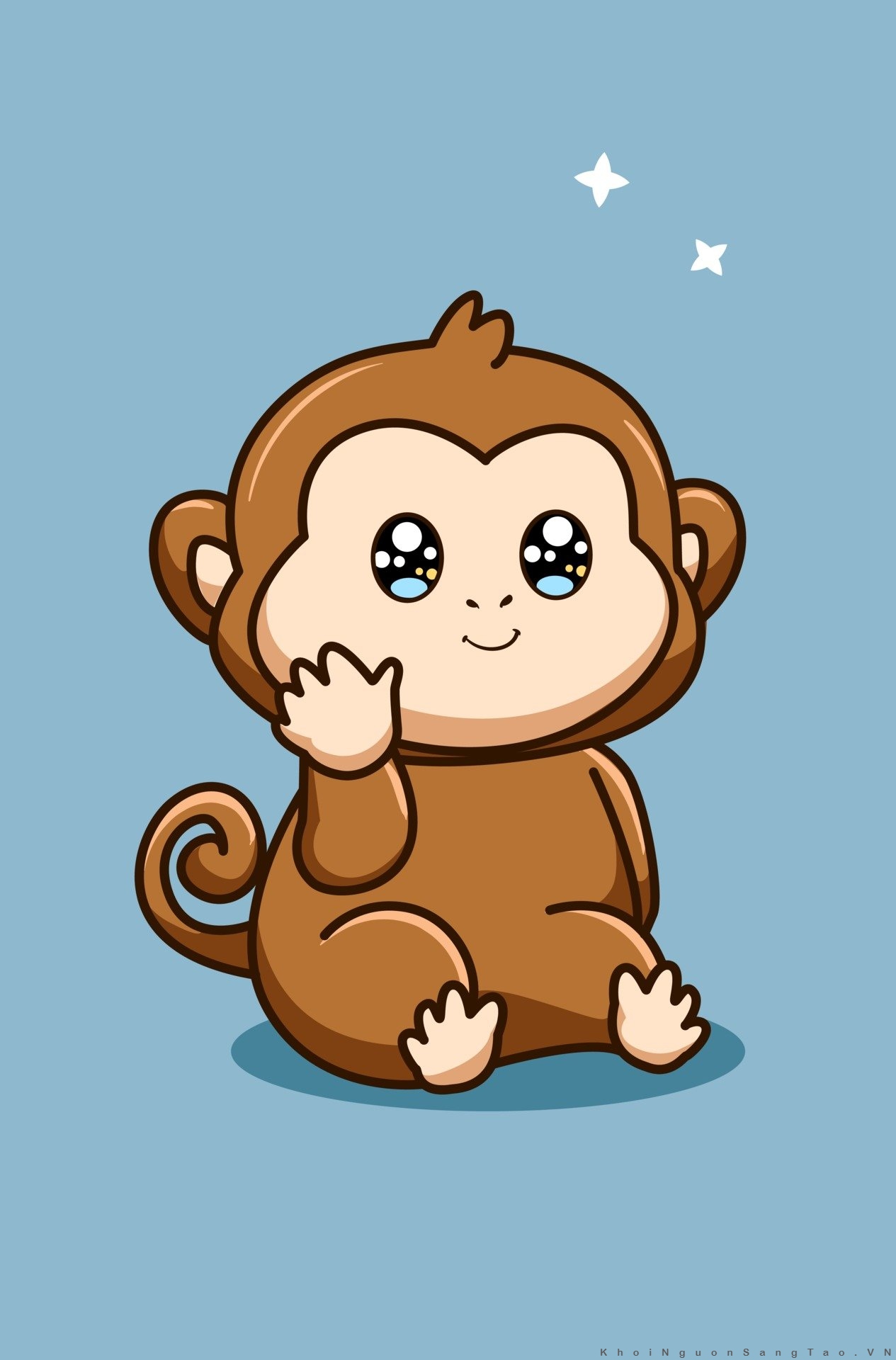 Hình khỉ cười cute