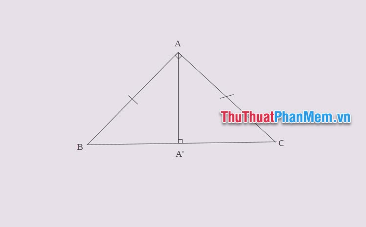 Công thức tính đường cao trong tam giác vuông cân & ví dụ