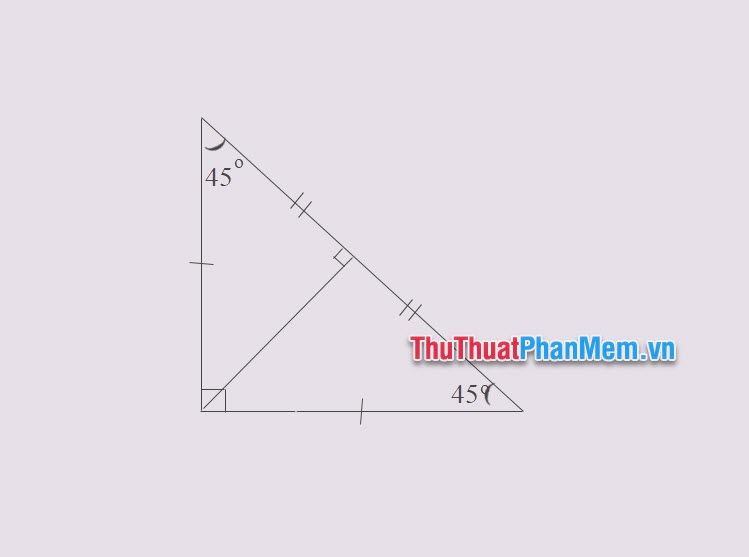 Tính chất của đường cao trong tam giác vuông cân