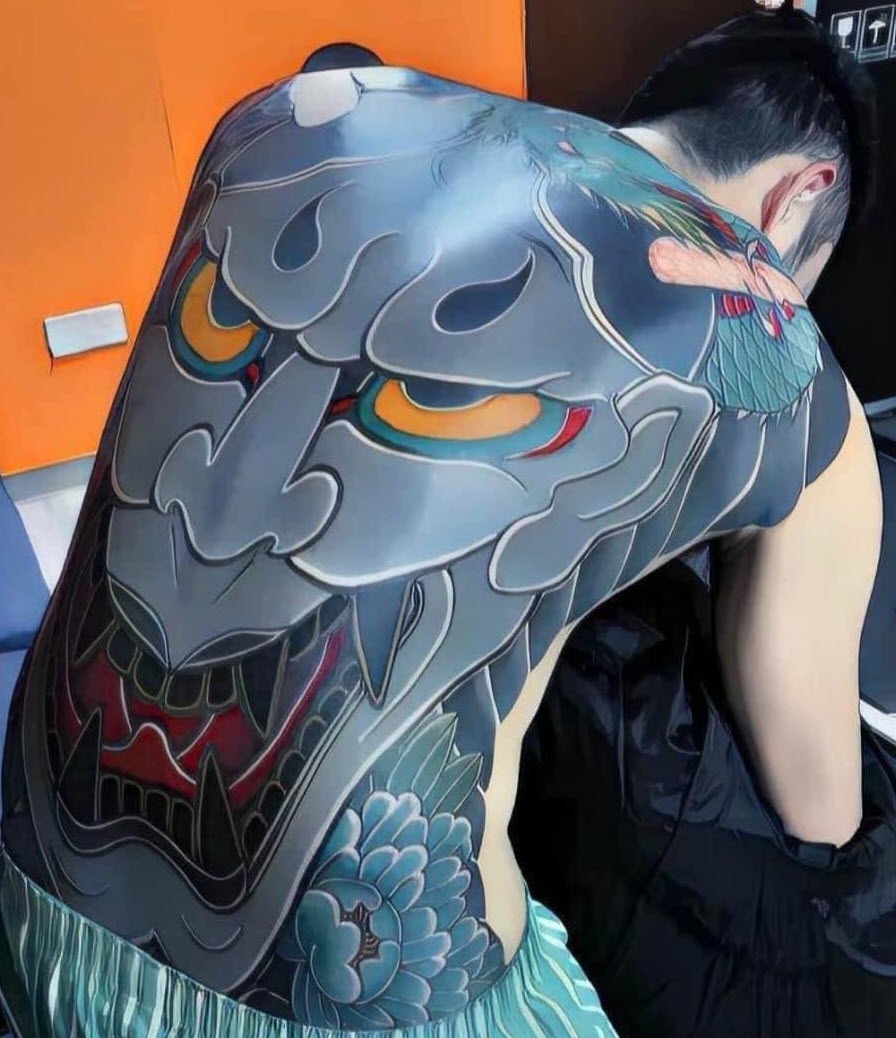 Hình Tattoo quỷ Nhật cổ full lưng đẹp