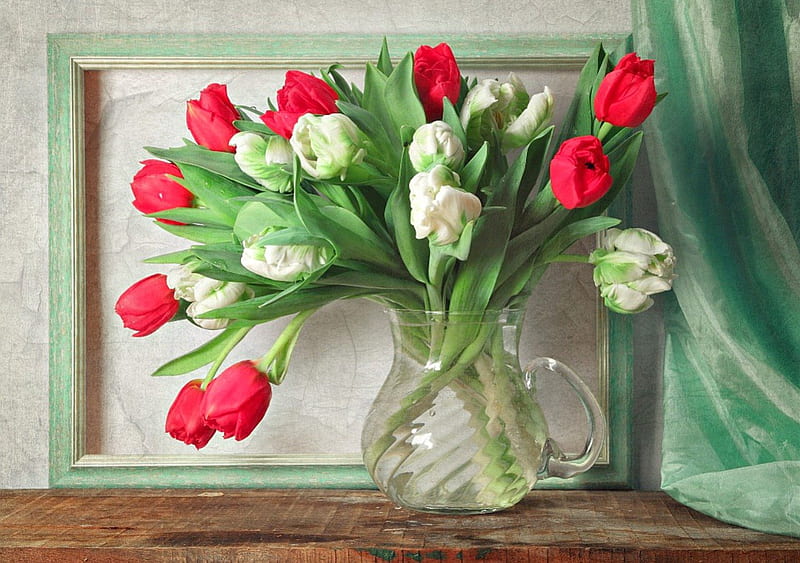Hình nền hoa Tulip vẽ tay rất rất đẹp