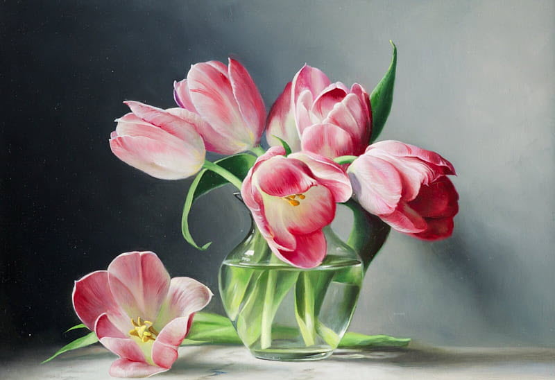Hình nền hoa Tulip vẽ tay đẹp nhất