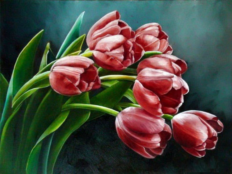 Hình nền hoa Tulip vẽ tay đẹp