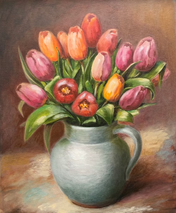 Hình nền hoa Tulip vẽ tay độc đáo nhất