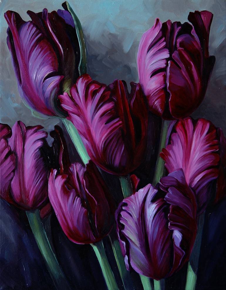 Hình nền hoa Tulip vẽ tay tuyệt đẹp