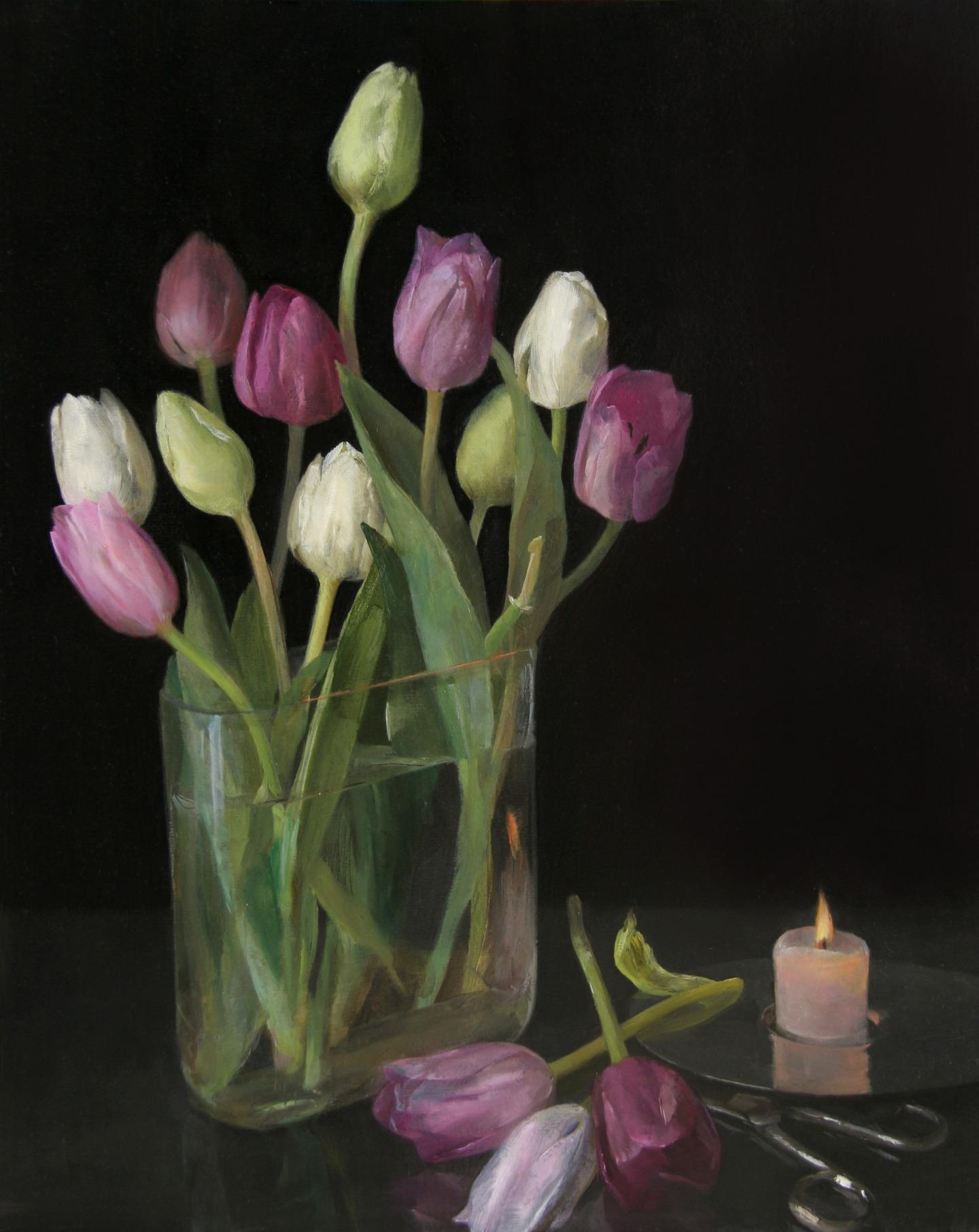 Wallpaper hoa Tulip vẽ tay mang lại Smartphone đẹp