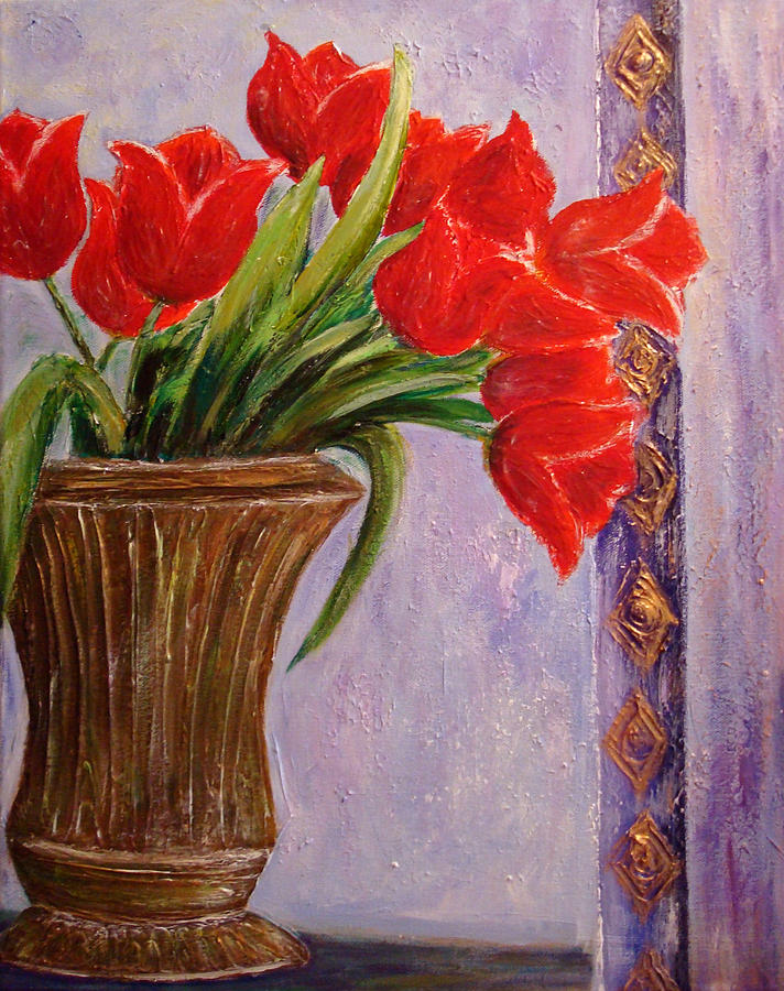 Wallpaper hoa Tulip vẽ tay cực đẹp