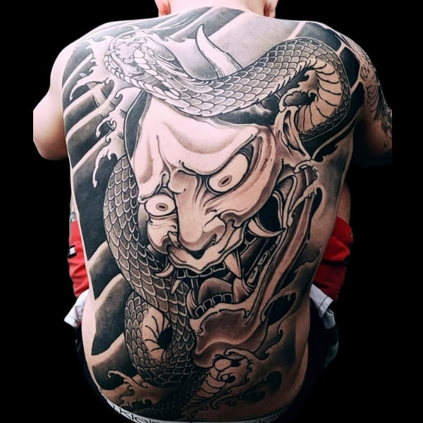 Hình ảnh mẫu tattoo mặt quỷ Nhật cổ siêu đẹp