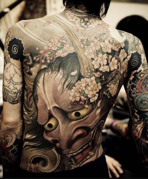 Hình mẫu tattoo mặt quỷ Nhật cổ tuyệt đẹp