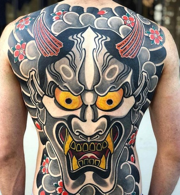 Mẫu tattoo mặt quỷ Nhật cổ độc đáo nhất