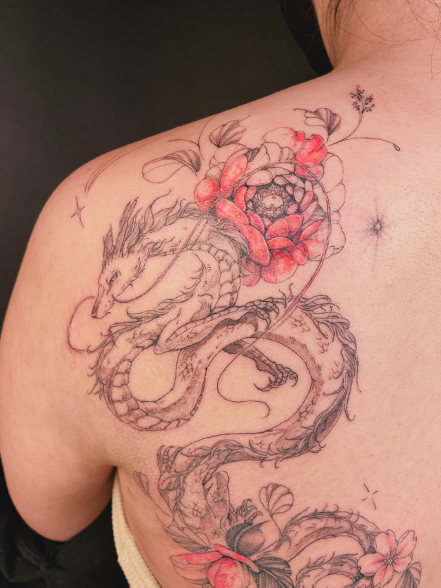 Mẫu tattoo hình xăm con rồng đơn giản