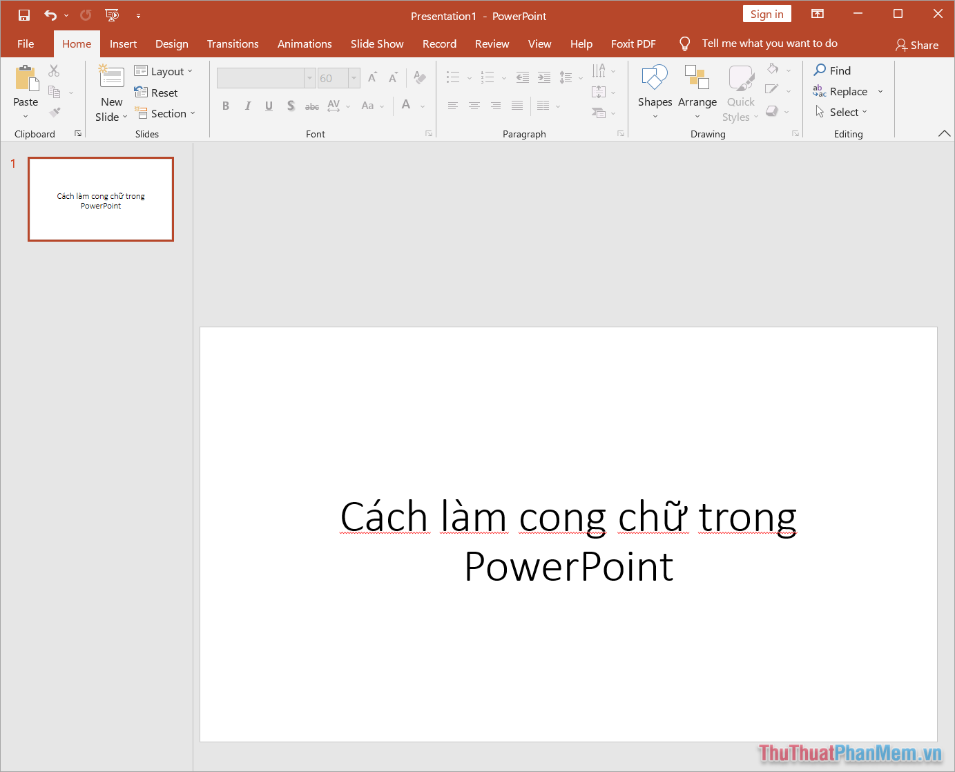 Hướng dẫn làm chữ cong trong PowerPoint