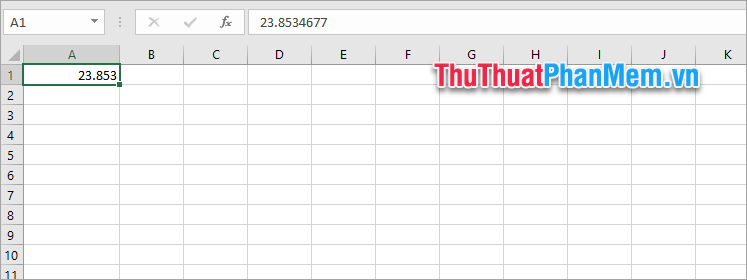 Đã làm tròn đến hàng nghìn trong Excel bằng cách định dạng số cho ô
