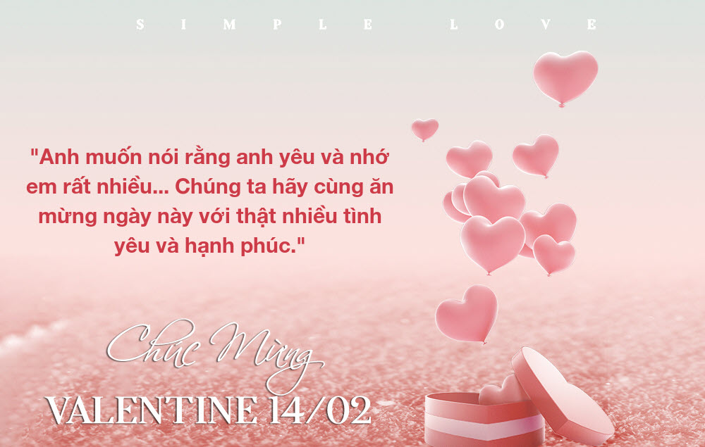 Thiệp chúc mừng ngày Valentine đẹp