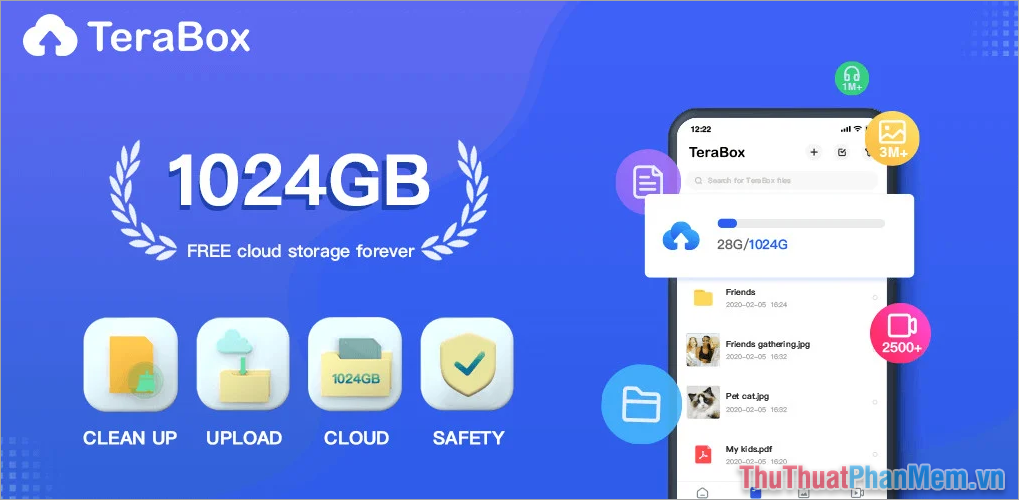Terabox – Tăng 1024 GB dung lượng lưu trữ trên điện thoại