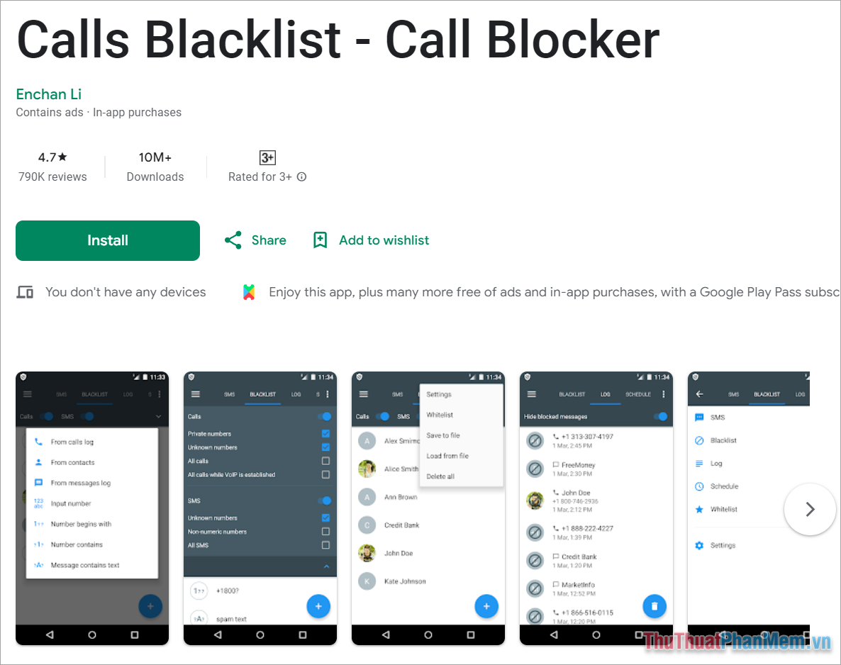 Calls Blacklist - Ứng dụng chặn cuộc gọi rác trên điện thoại