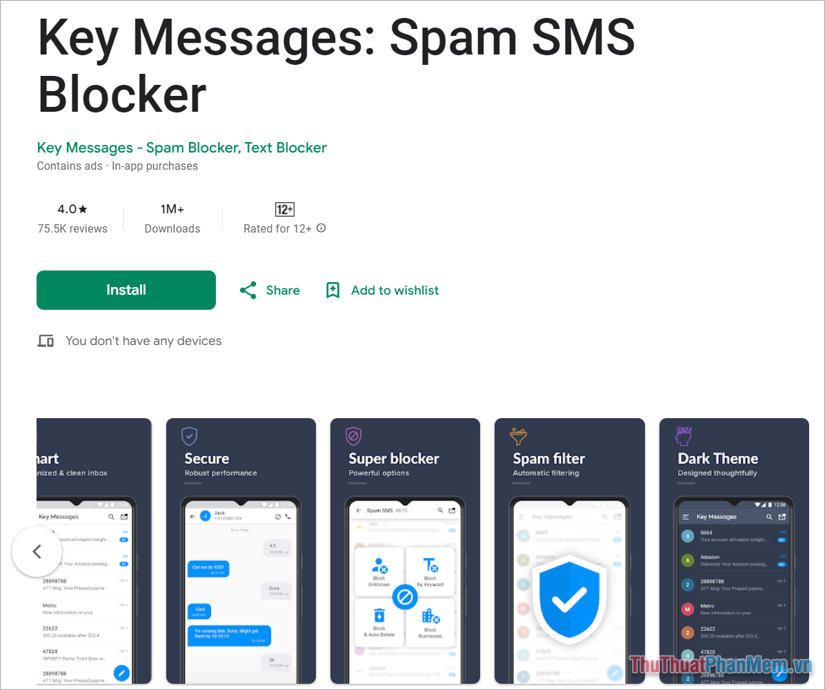 Key Messages – App chặn tin nhắn và cuộc gọi rác