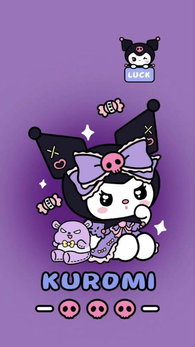 Hình ảnh nền Kuromi cute cho điện thoại