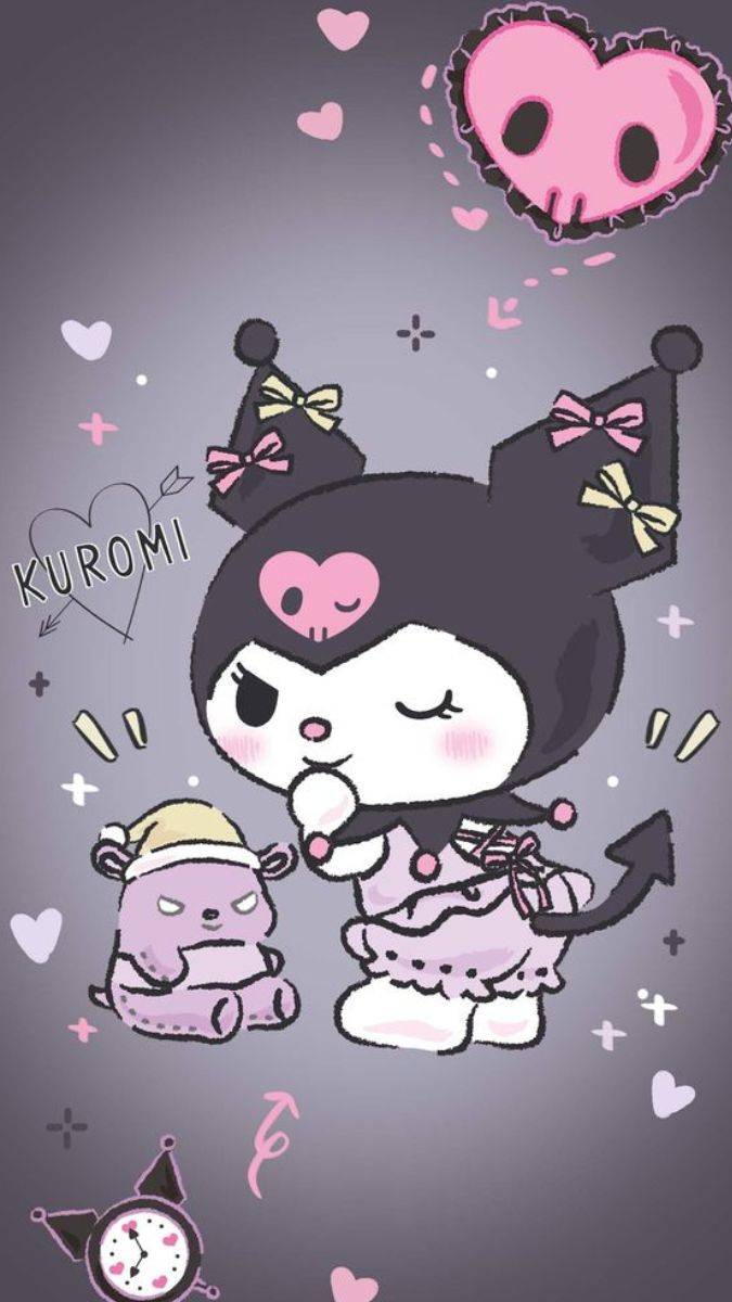 Hình ảnh nền Kuromi cute nhất cho điện thoại