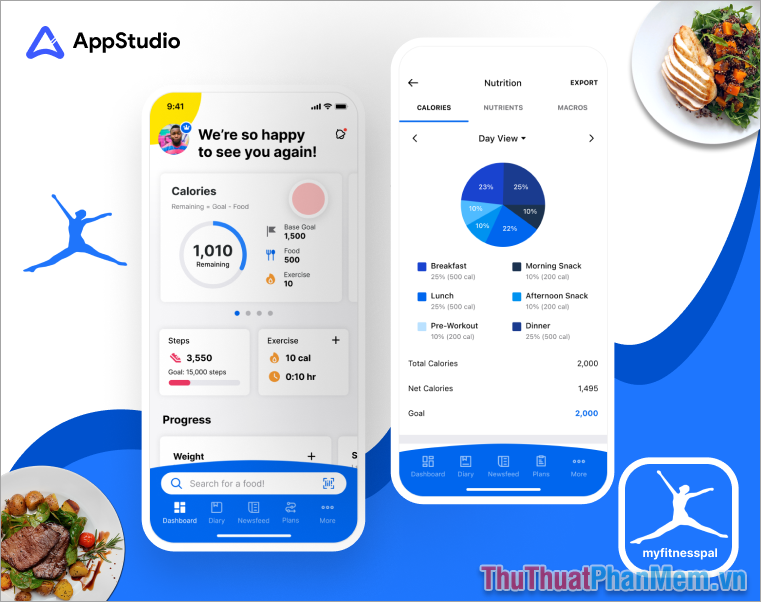 MyFitnessPal – App phân tích Calo qua bữa ăn
