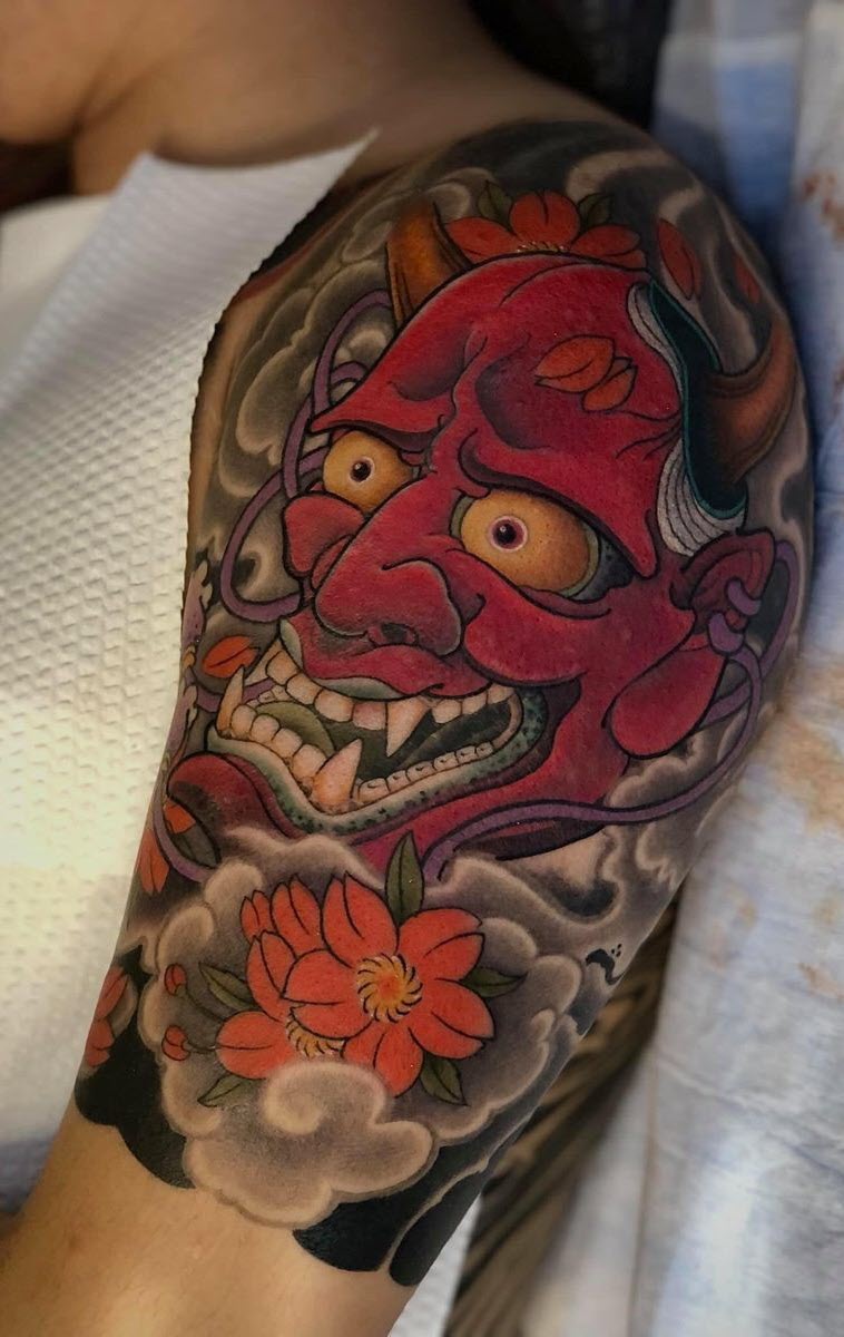 Ảnh tattoo bắp tay nam Nhật cổ cực đẹp