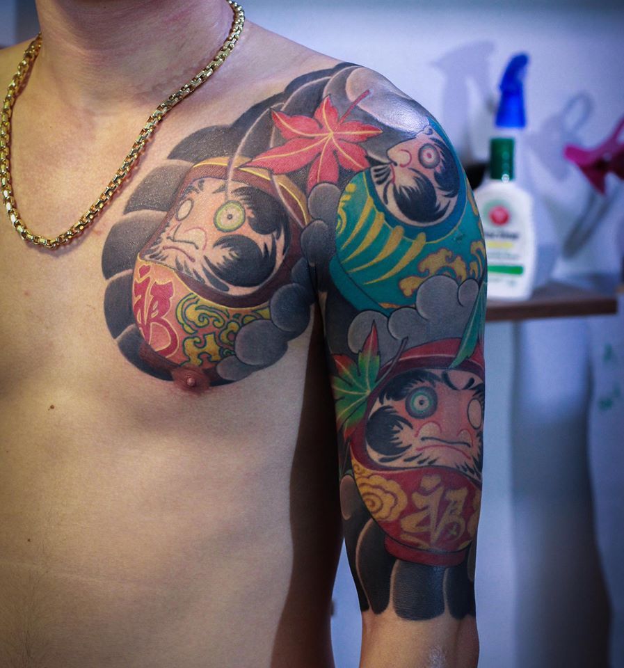 Ảnh tattoo bắp tay nam Nhật cổ độc đáo nhất