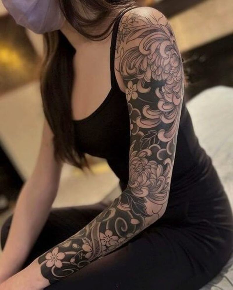 Ảnh tattoo Nhật cổ cho nữ siêu đẹp