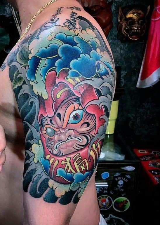 Hình tattoo bắp tay nam Nhật cổ cực đẹp