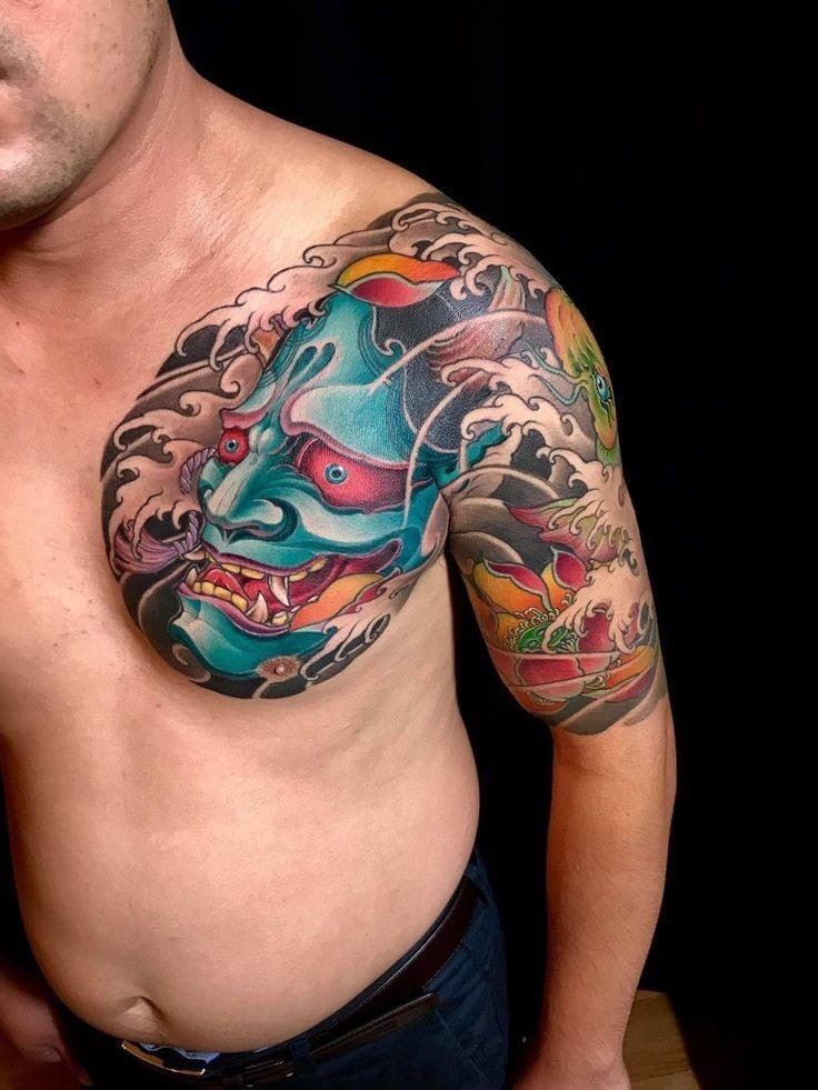 Tattoo bắp tay nam Nhật cổ độc đáo