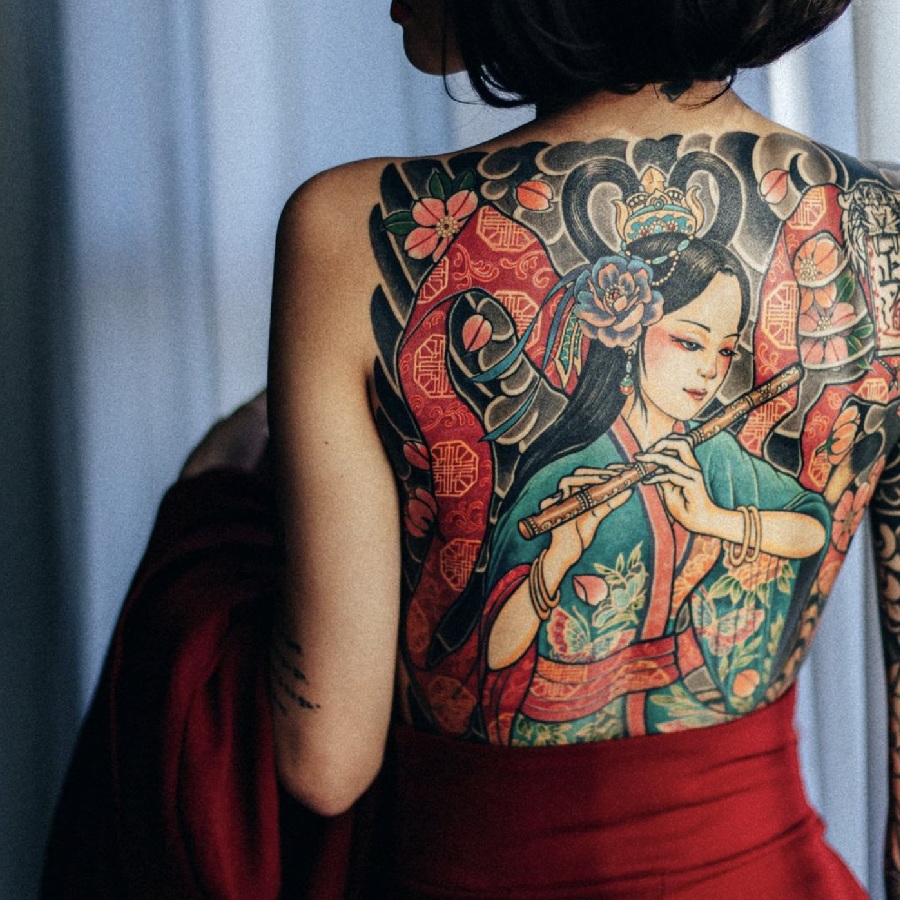 Tattoo Nhật cổ cho nữ đẹp