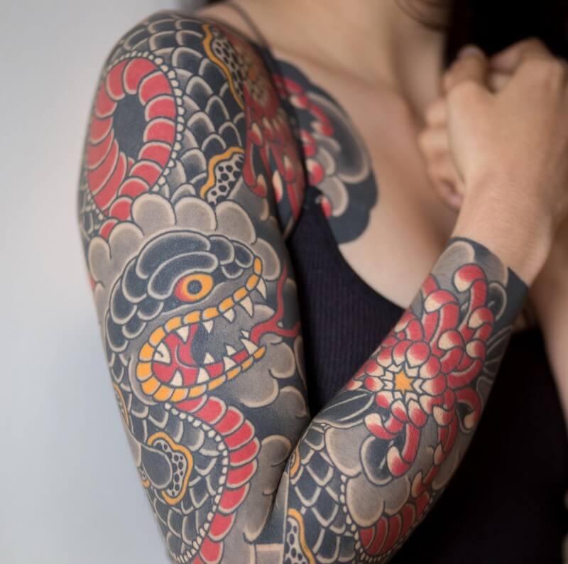 Tattoo Nhật cổ cho nữ độc đáo