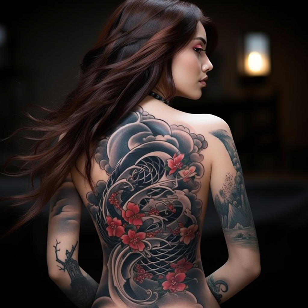 Tattoo Nhật cổ cho nữ tuyệt đẹp
