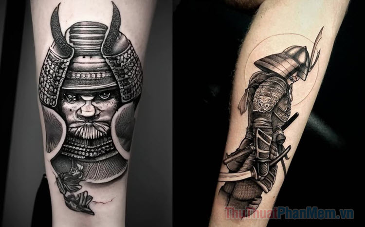 Hình xăm Samurai Nhật cổ mini đẹp