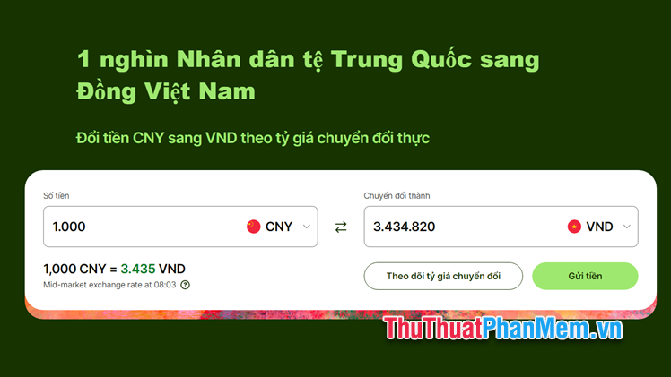 Quy đổi trực tiếp các giá trị tiền tệ sang Việt Nam Đồng