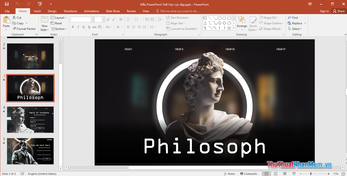 Mẫu PowerPoint Triết Học cực đẹp