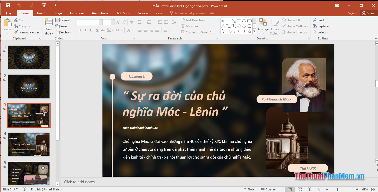 Mẫu PowerPoint Triết Học độc đáo