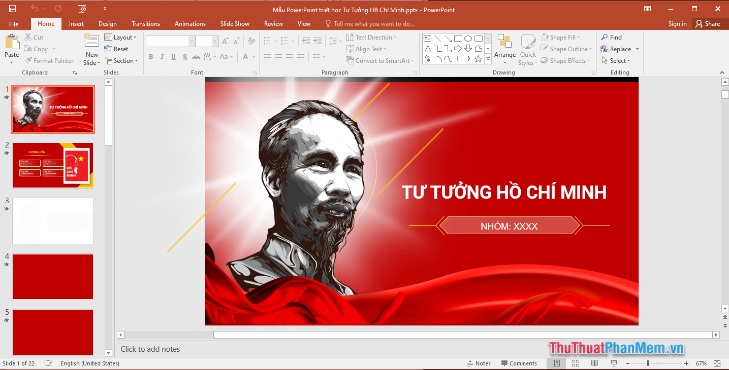 Mẫu PowerPoint triết học Tư Tưởng Hồ Chí Minh