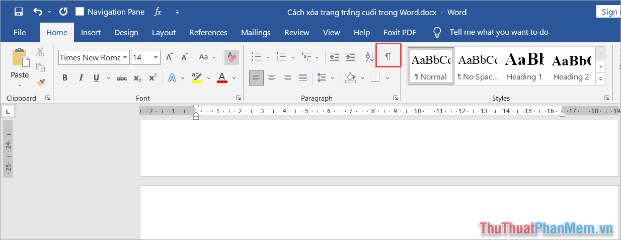 Chọn biểu tượng Paragraph Marks Chọn biểu tượng Paragraph Marks