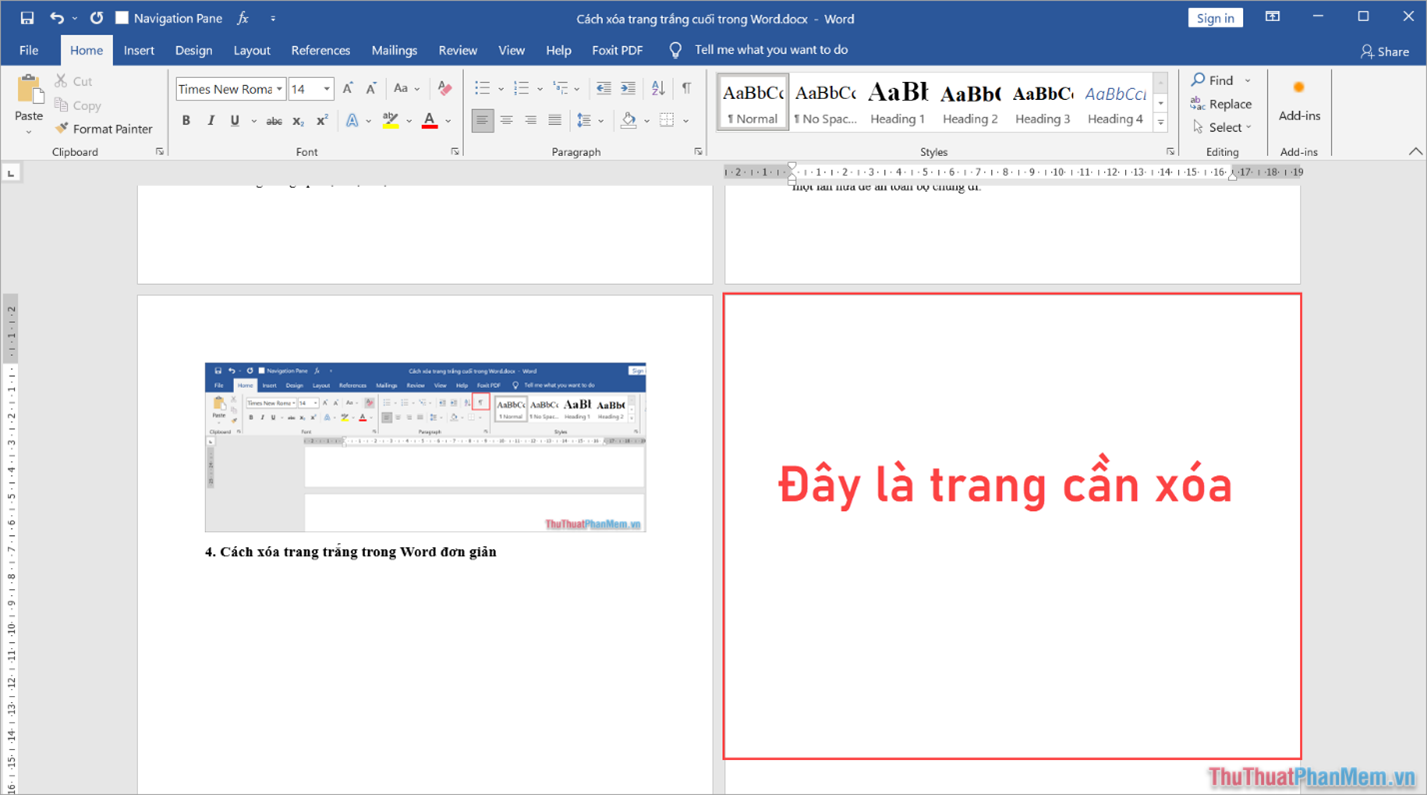 Sử dụng phím Ctrl + Scroll (Con lăn chuột) để thu nhỏ các trang và tìm kiếm trang trắng Sử dụng phím Ctrl + Scroll (Con lăn chuột) để thu nhỏ các trang và tìm kiếm trang trắng