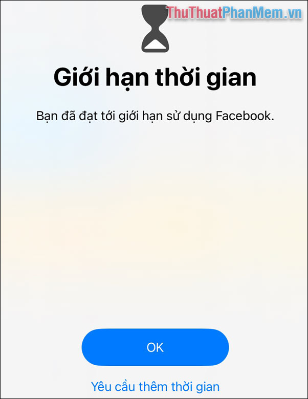 Chọn Yêu cầu thêm thời gian và nhập mật mã mình đã tạo trước đó Chọn Yêu cầu thêm thời gian và nhập mật mã mình đã tạo trước đó