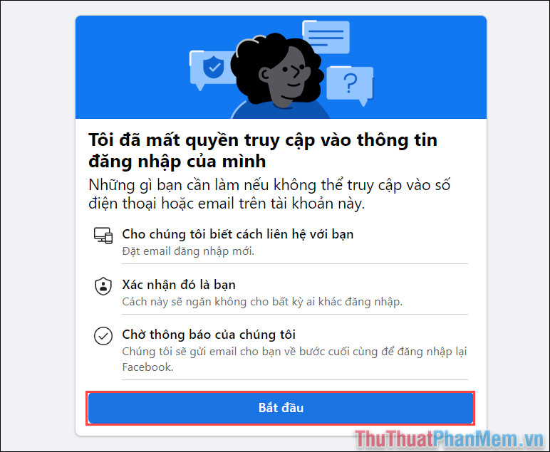 Chọn Bắt đầu