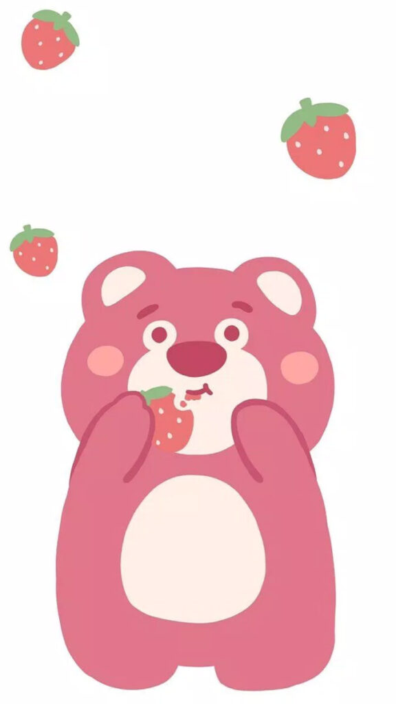 Ảnh nền gấu dâu cho điện thoại iOS