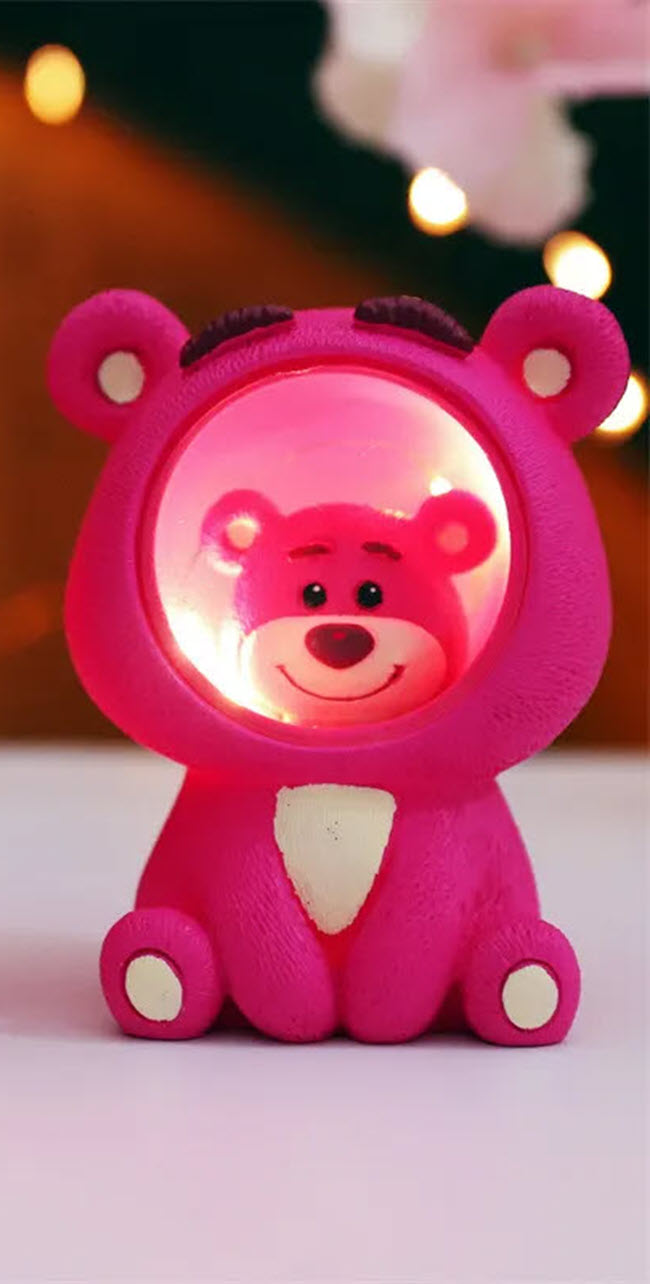Hình nền gấu dâu phát sáng cho điện thoại đẹp nhất chất lượng cao
