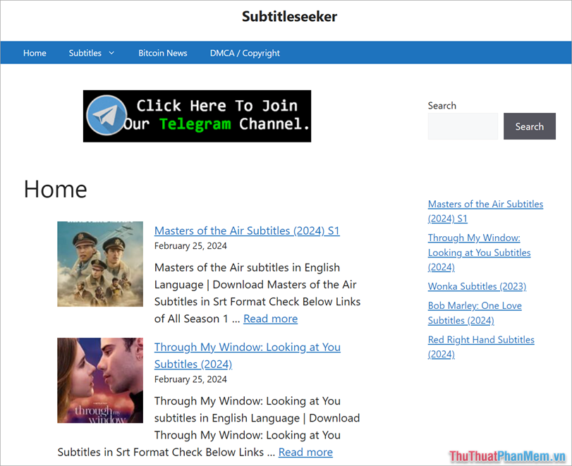 Subtitle Seeker – Website cung cấp phụ đề phim Việt