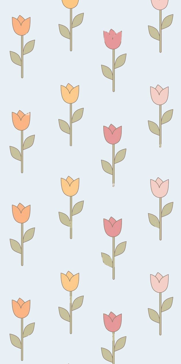 Hình nền hoa tulip cute iOS