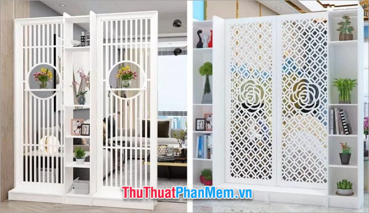 Mẫu vách ngăn trang trí phòng khách bằng nhựa CNC 2