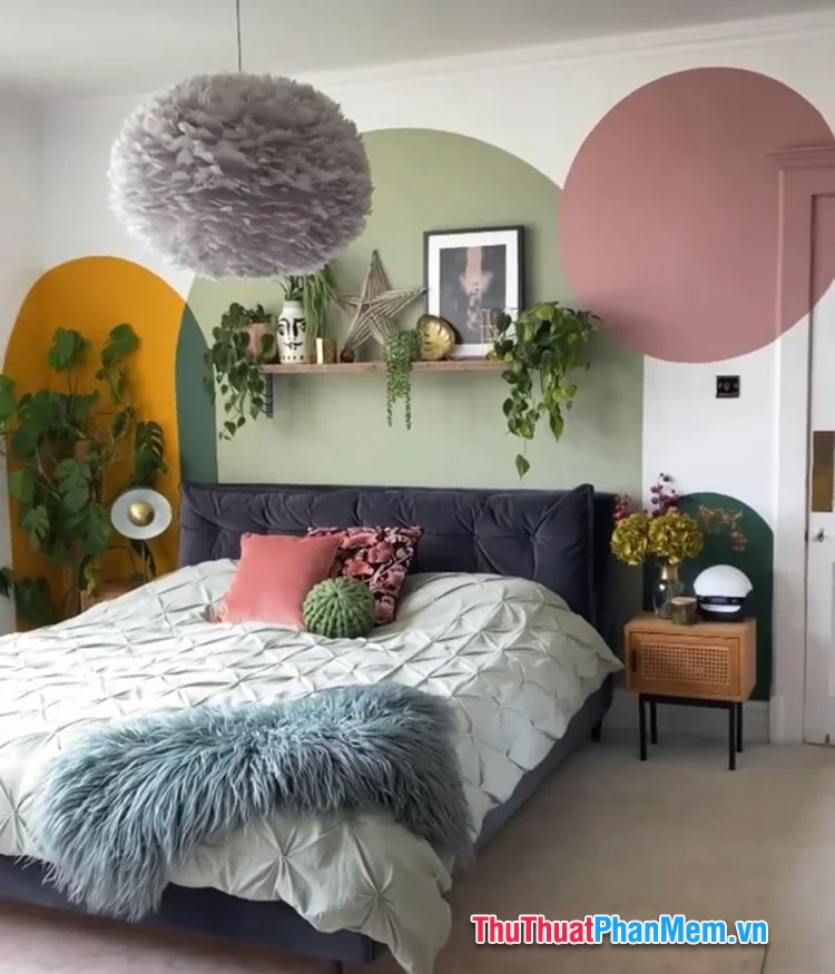 Những mẫu phòng ngủ đẹp cho nữ Color Block